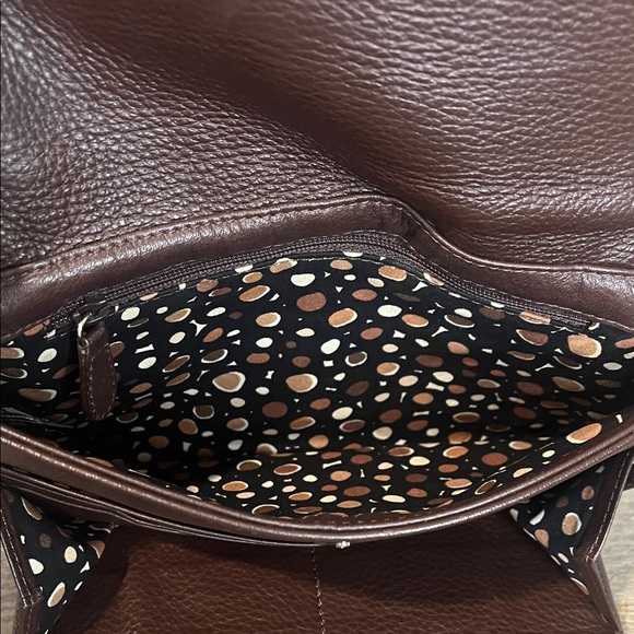 Brighton Harvest Crossbody Organizer Brown Leather Handbag Purse - Vintage - Picture 6 of 14